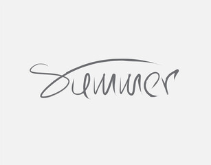 summer lettering text on white background in vector illustration