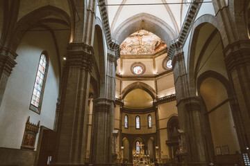 Panoramic view of interior of Cattedrale di Santa Maria del Fiore