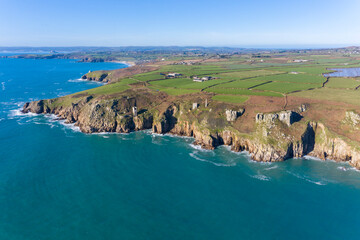 Aerial photograph of Rinsey, near Porthleven, Cornwall, England, United Kingdom