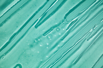 Cream gel transparent  green cosmetic sample texture background