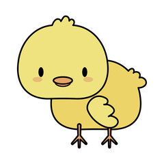 cute chick baby kawaii, line and fill style icon