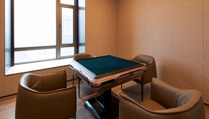 Asian mahjong chess and card recreation room