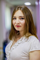 portrait of a young woman with beautifully colored eyes