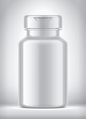 Bottle on background. Glossy surface version. 