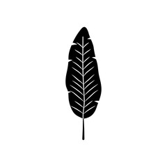 tropical palm leaf icon, silhouette style
