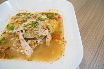 Thai Spicy TOM YAM pork noodle soup