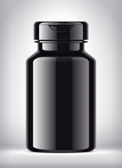 Bottle on background. Glossy surface version. 