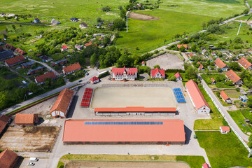 Aerial view of the Georgenburg Stud Farm in Chernyahovsk, Russia