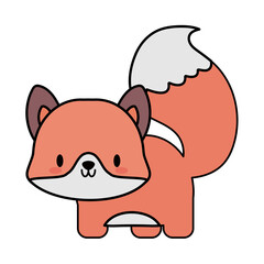 cute fox baby kawaii, line and fill style icon