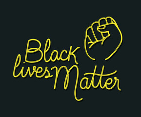 Black lives matter with fist design of Protest justice and racism theme Vector illustration