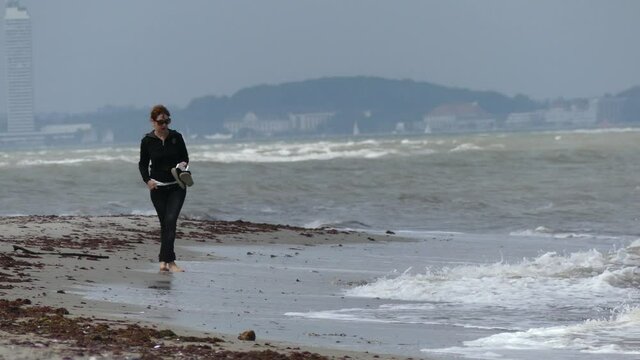 Relax on the Baltic Sea. Storm. Windy.