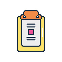 medical report icon, line color style