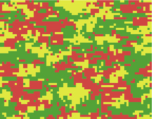 Camouflage seamless reggae pattern.Digital (pixelated) texture