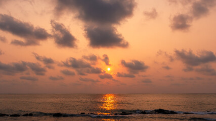 The sea on beautiful sunset, seascape