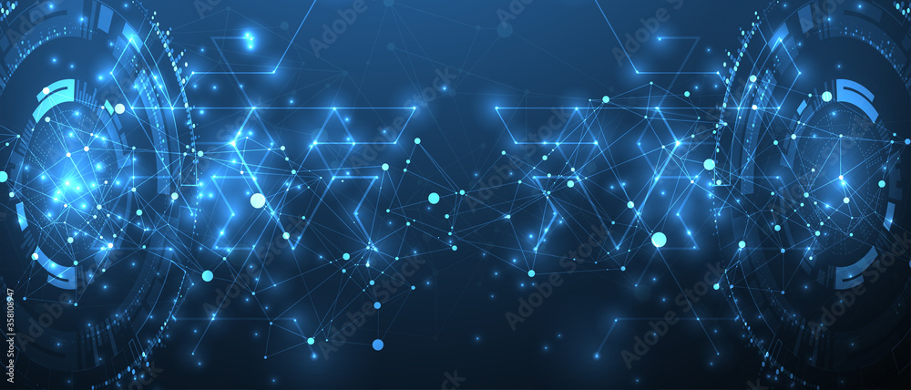 Poster Abstract technology background. Hi-tech communication concept futuristic digital innovation background. Vector illustration
