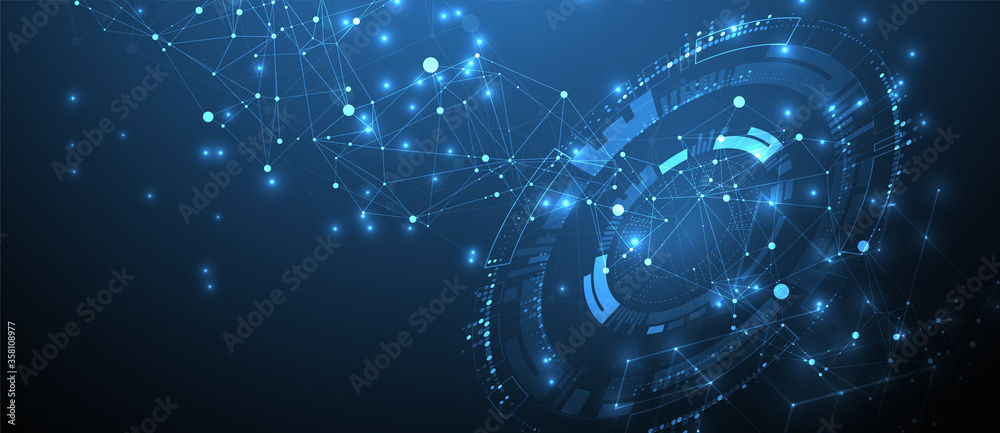 Aufkleber Abstract technology background. Hi-tech communication concept futuristic digital innovation background. Vector illustration