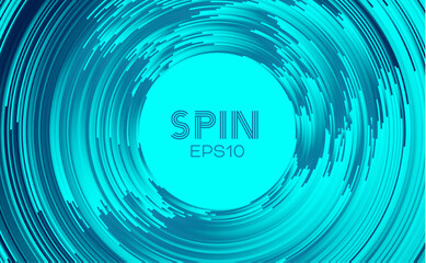 Spin minimal vector background. Circular abstract data tech. Vortex motion concentric line