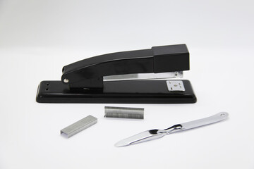 Manual stapler, a tool that allows you to staple a sheet of paper or cardboard through a piece of wire called a staple