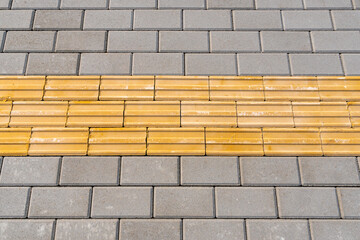 Tactile paving for blind handicap on tiles pathway