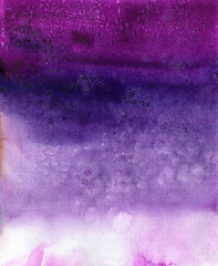 Watercolor abstract texture on paper, color violet only