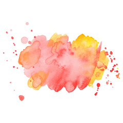 Colorful abstract watercolor stain with splashes and spatters. Modern creative background for trendy design.