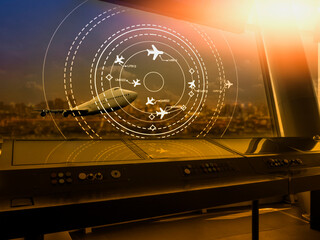 Simulation screen showing various flights for transportation and passengers.