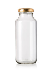 Empty glass jar with golden cap