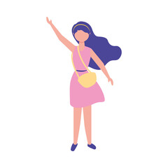 Isolated avatar woman with purse vector design
