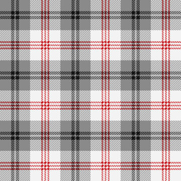 Plaid seamless pattern. Gray, white, red