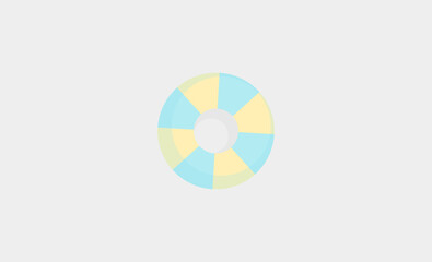 summer swimming ring icon minimal design isolated