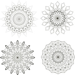 mandalas collection.black and white mandala. vector ornament