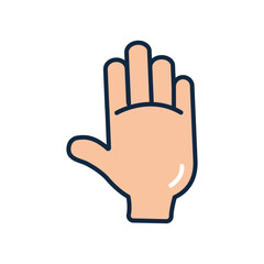 clean hand icon, line color style