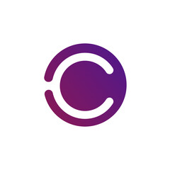 Letter C Negative Space Logo. Vector