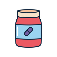 medication bottle icon, line color style