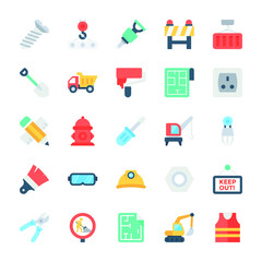 Construction Vector Icons in Flat Design