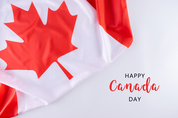 Canada flag background with text. Happy Canada Day. Independence day. July 1