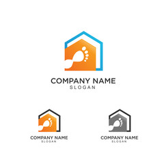 Home of feet logo. business creative vector logo design