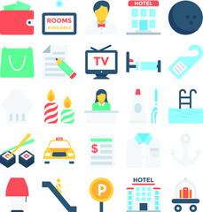 Hotel and Restaurant Vector Icons Collection