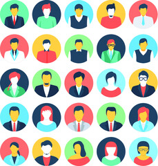 People Avatars Flat Vector Icons
