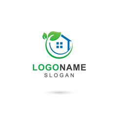 House care,house logo, home logo, eco, green, vector logo template design