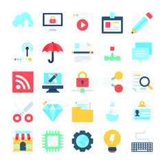 Web Design and Development Flat Vector Icons