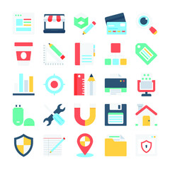 Web Design and Development Flat Icons
