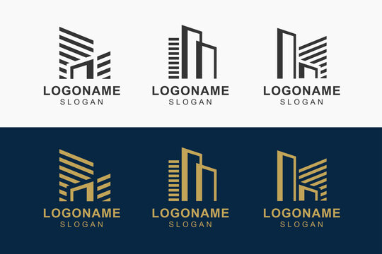 elegant buildings logo vector design