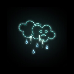 Rainy colored hand drawn neon icon. Simple thin line, outline vector of autumn icons for ui and ux, website or mobile application