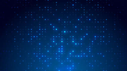 Dot  white blue pattern screen led light gradient texture background. Abstract  technology big data digital background. 3d rendering.