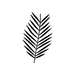 tropical leaf icon, silhouette style