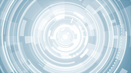 Circle white blue bright technology Hi-tech background. Abstract graphic digital future concept design.