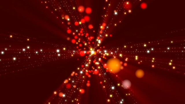 motion particles and shape on red background, loop