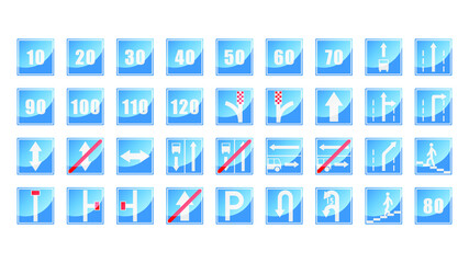 Set Of Different Collection Road Signs Vector Traffic