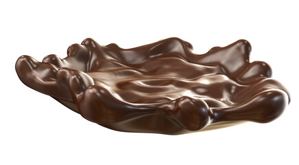 chocolate splash isolated background. Clipping path. 3d illustration.
